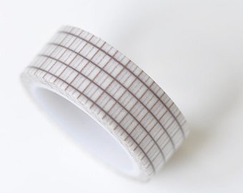 Elegant Brown Grid Pattern Washi Tape Journal Supplies 15mm Wide x 5 Meters No.13352