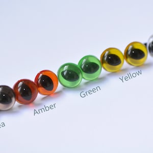 7.5mm (9/32 inches) Cat Eyes Transparent Amigurumi Animals Eyes Safety Eyes Come With Metal Washers 10pcs A Pack Pick Color
