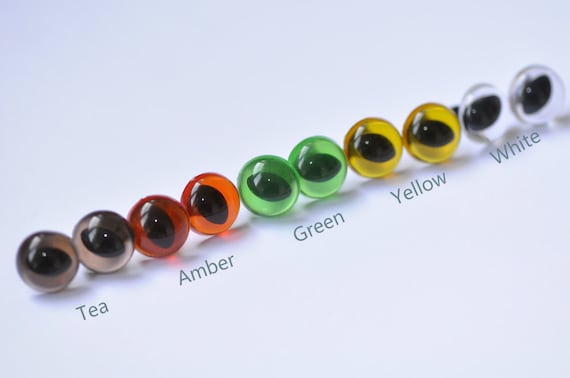 7.5mm (9/32 inches) Cat Eyes Transparent Amigurumi Animals Eyes Safety Eyes Come With Metal Washers 10pcs A Pack Pick Color