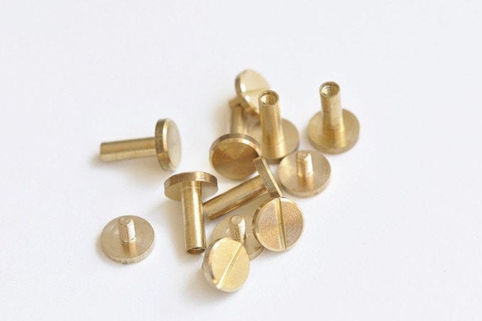 10mm Width Brass Flat Rivets and Studs for Handbags/screwed 