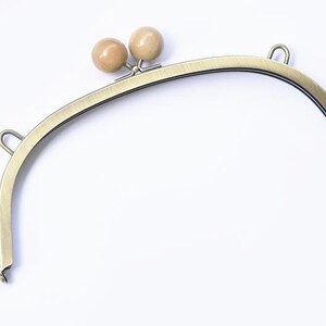 25cm ( 10") Bronze Metal Purse Frame Glue In Style Large Wood Kiss-Lock 25cm x 10cm