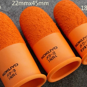 1 stuk rubberen oranje vingerhouders/vingerbeschermers Leer werkt Essentieel klein/medium/groot Plukmaat