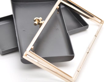 Box Purse Frame Light Gold Purse Frame Glue-in Style 22cm x 12cm ( 8" x 5")