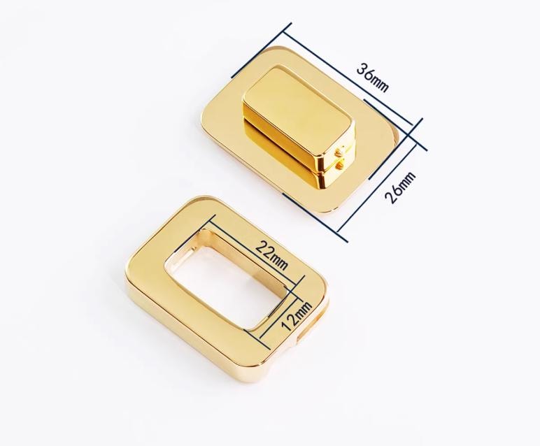 1 Piece Stainless Steel Lock Purse Closure 26mm x 36mm Pick Color