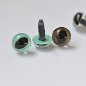 9 mm (11/32 inch) kattenogen / amigurumi dierenogen / speelgoedveiligheidsogen / plastic ogen / geleverd met ringen - verpakking van 10 stuks / kleur kiezen afbeelding 3