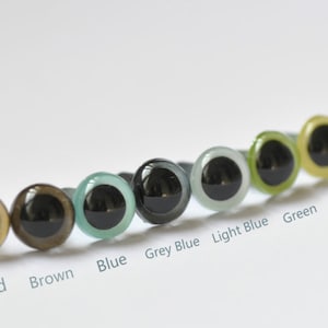 10.5mm (0.4”）amigurumi animals eyes,round safety eyes, plastic eyes ,assorted colors come with washers- 5 pair/pick color