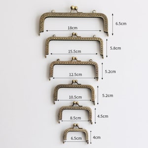 Retro Bronze Purse Frame Sewing Purse Frame Various Size 6.5/7.5/8.5/10.5/12.5/15/18 2to 7 image 2