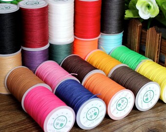 0.55mm Round Waxed Polyester Thread Leather Craft Hand Sewing Essential 110 Meters Roll Pick Color