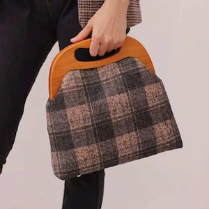 Cadre de sac à main rétro de 25cm 10 pouces, grand cadre de sac à main avec poignée en bois avec vis, couleur au choix image 6