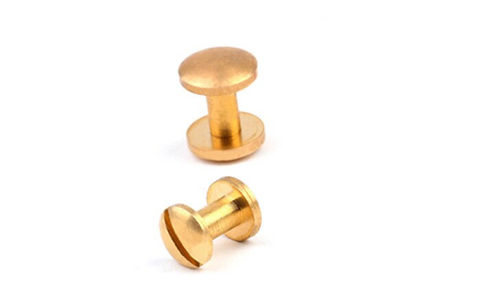 1/8 3.1MM Mini Small Chicago Screw and Flat Head Post Solid Brass