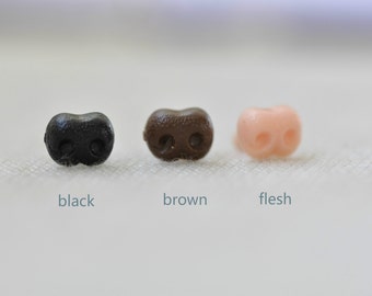 6 * 8 mm (0,23 "x 0,31 ") Tier Amgiurumi Sicherheitsnase mit Unterlegscheiben Schwarz, Braun, Flesh Toy Nose 5er A Pack