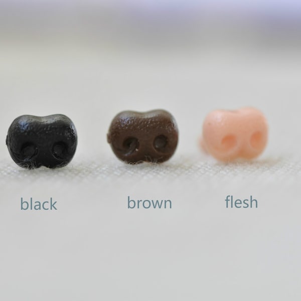 6*8mm(0.23"x0.31") Animal Amgiurumi Safety Nose Come With Washers Black, Brown, Flesh Toy Nose 5pcs A Pack