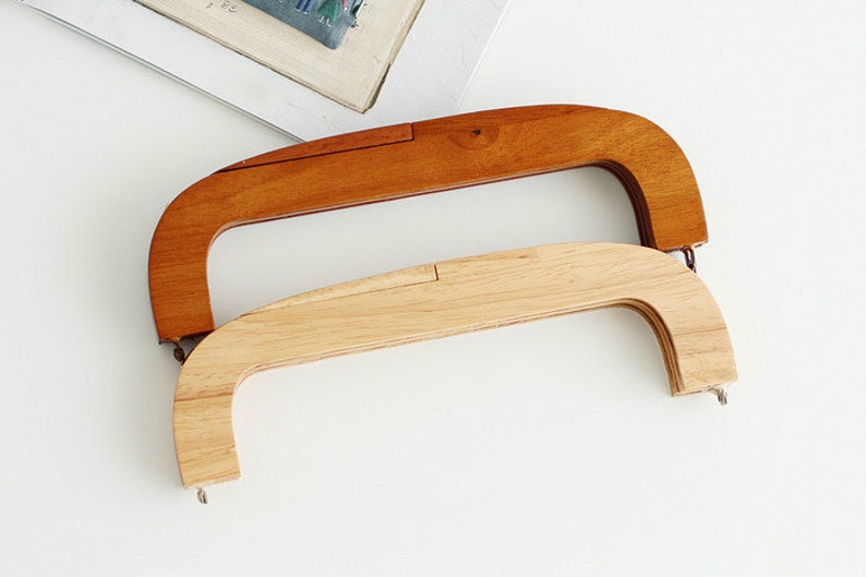 1 Piece 25cm 10 Retro Purse Frame / Large Wood Handle Purse Frame With Screws Pick Up Your Color image 1