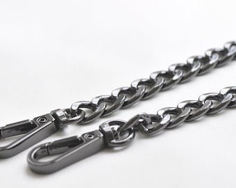 10mm Width Metal Shoulder Handbag Strap Gunmental Chain And Silver Chain For Handbag