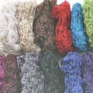 Angora Ziege Mohair Locken Nadelfilz Wolle Puppe Haar Mischung Fibre 10G (0,35 OZ)