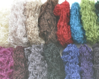 Angora Ziege Mohair Locken Nadelfilz Wolle Puppe Haar Mischung Fibre 10G (0,35 OZ)