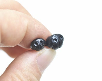 5 pièces Petite taille Nez noir Nez Animal Amgiurumi Nez Pas de rondelles -Pick Size