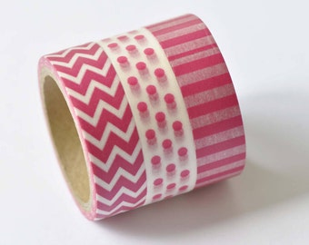 Washi Tape Set/ A Set Of 3 Rolls / Japanese Masking Tape 15mm wide x 5M long No.12403