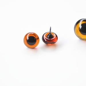 One Pair Brown Germany Glass Eyes With A Loop Round Teddy Bear Eyes Size 5mm-20mm Pick Size
