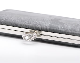 Silver Box Purse Frame Clutch Bag Glue-in Style 22cm x 12cm ( 8" x 5")