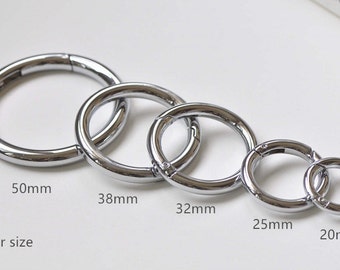 1 Piece Round Ring Gate Oval Spring Snap Hooks Gate Ring 20mm (6/8"), 25mm(1"), 32mm( 1 1/4"), 38mm ( 1 1/2"), 50mm(2")