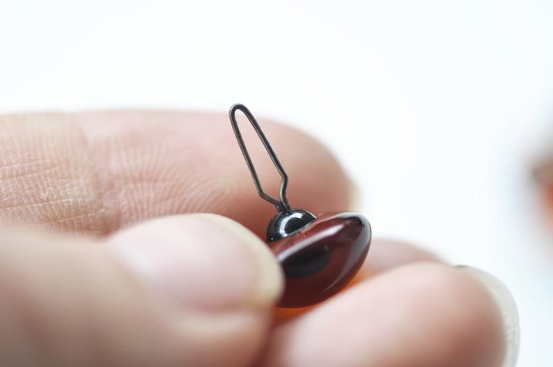 One Pair Brown Germany Glass Eyes With A Loop Round Teddy Bear Eyes Size 5mm-20mm Pick Size image 5