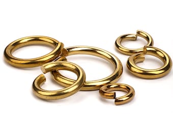 1 pieza de anillos de apertura de latón, anillos de cuero, tamaño interior: 9 mm/12 mm/16 mm/20 mm/24 mm