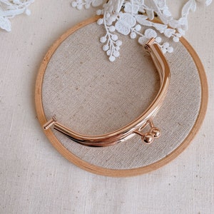 8cm x 4cm Rose Gold Upper Shed Kisslock Glue-In Mini Purse Frame