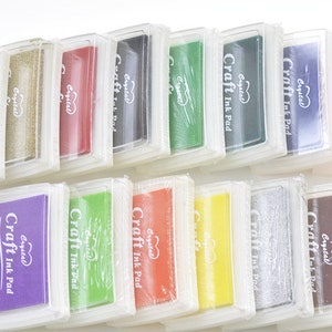 Conjunto de almofadas de tinta de 15 cores para impressões digitais, papel artesanal, scrapbooking, tinta à base de água de secagem rápida para casamento 7,5 x 5 cm (3 &quot;x 2&quot;)