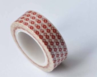 Tiny Red Flower Adhesive Washi Tape 15mm Wide x 10M Roll No.12670