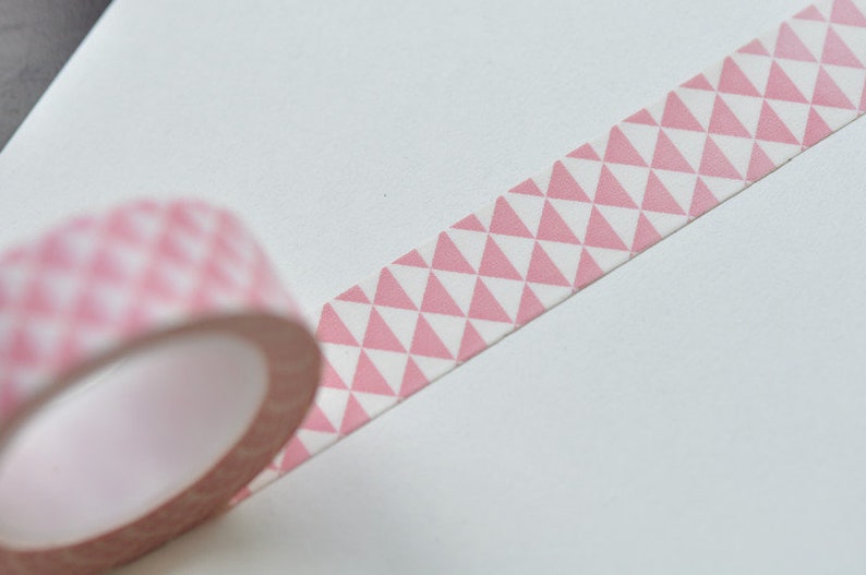 Pink Triangle Pattern Washi Tape Wallpaper 15mm x 10M Roll | Etsy