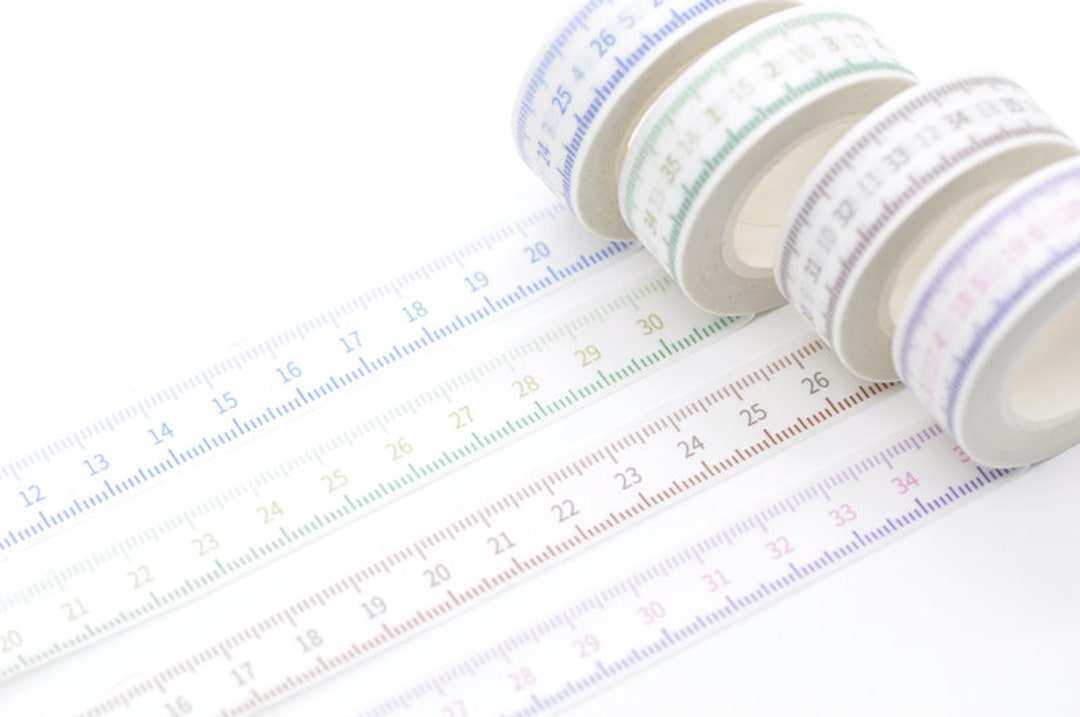 Retro Teacher Measuring Tape Ruler Washi Tape 15mm Wide X 5 Meters Roll ...