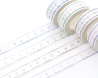 Retro Teacher Measuring Tape Ruler Washi Tape 15mm Wide x 5 Meters Roll Pick Color