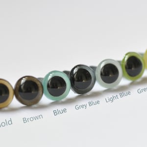 9mm ( 11/32 inch）Amigurumi Animals Eyes,Round Safety Eyes, Plastic Eyes Assorted Colors Come With Metal Washers- 5 Pairs /Pick Colors