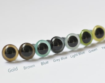 9mm ( 11/32 inch）Amigurumi Animals Eyes,Round Safety Eyes, Plastic Eyes Assorted Colors Come With Metal Washers- 5 Pairs /Pick Colors