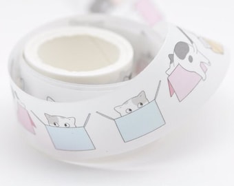 Katzen Washi Tape 25mm x 3 Meter A Rolle mit Rückseite