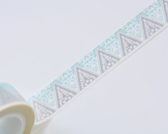 Retro Gray Triangle Washi Tape  Self-adhesive Tape 15mm x 10M Roll