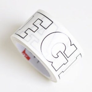 Números de 0 a 9 e letras de A a Z Fita Deco Washi Rolo de 25 mm x 5 metros No.12286