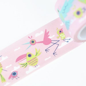 Retro Wide Washi Tape Bird Masking Tape 30mm Wide x 5M Long No.10449