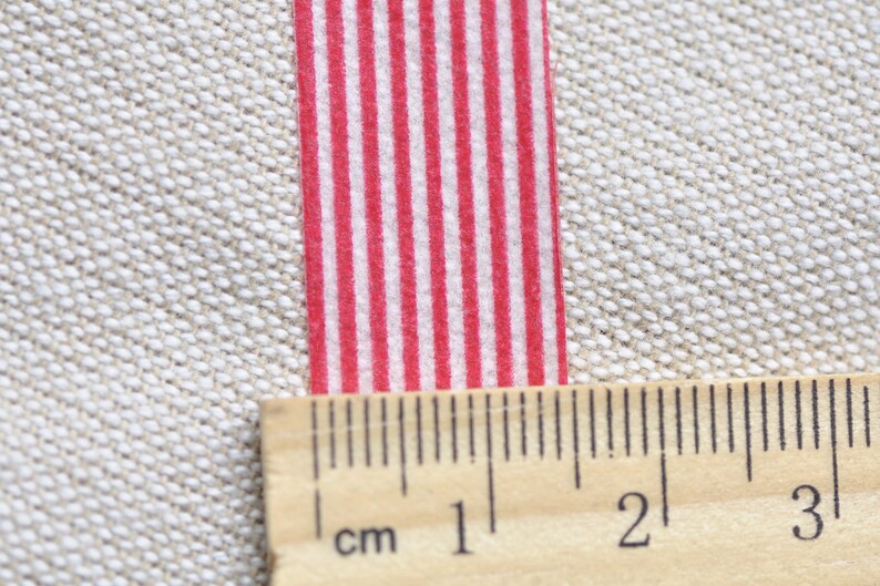 Red Lines Stripes Adhesive Washi Tape 15mm Wide x 10M Roll No.12506