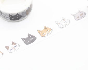 Lovely Cat Washi Tape Kitten Masking Tape 15mm Wide x 5 Meters No.12547
