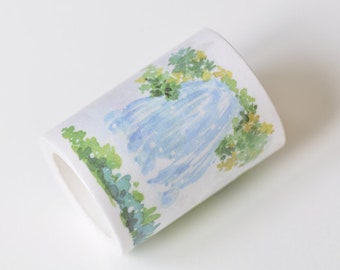 Waterfall Scenery Paper Tape Scrapbooking Lined Washi Tape 45mm Wide x 3 Meters Roll