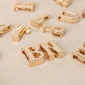 1 Piece Light Gold A-Z Alphabet Pendants 22mm Pick Style image 3