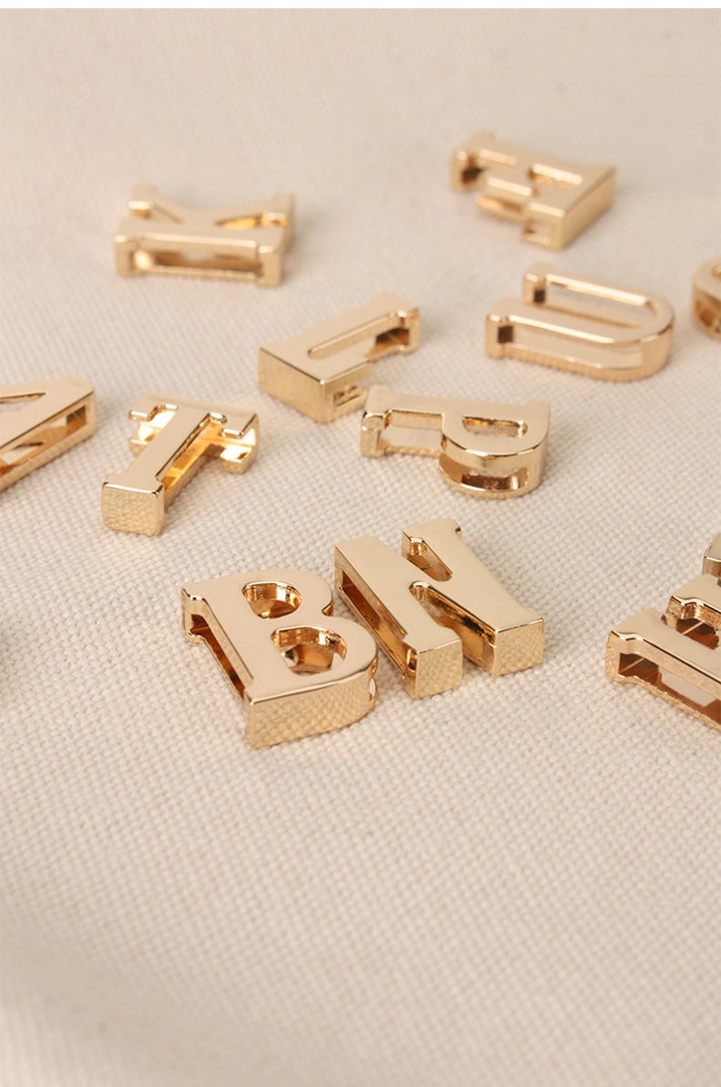 1 Piece Light Gold A-Z Alphabet Pendants 22mm Pick Style image 3