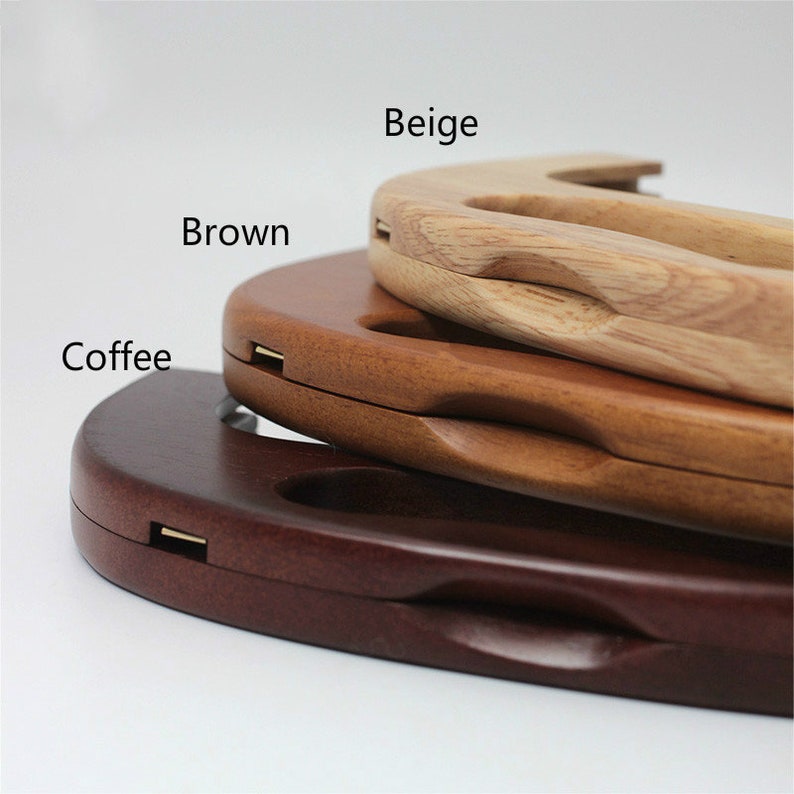 25cm 10 Retro Purse Frame Large Wood Handle Purse Frame With Screws Pick Color image 2