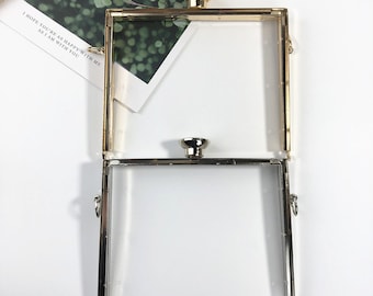 Side Opening Box Purse Frame Come With Screws And Paper Pattern 19cm x 15cm ( 7"x 6")