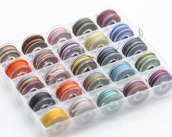 25 Colors A Set In One Box Round Waxed Polyester Thread Leather Craft Hand Sewing Essential Tool Three Width 0.45mm/0.55mm/0.65mm Pick Width