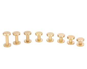 10mm Width Brass Flat Rivets and Studs for bag 10 Sets A Pack Pick Up Size