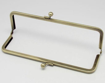 Retro Antique Bronze Metal Purse Frame Handle Purse Frame Glue In 16.5 x 5.5cm ( 6 1/2" x 2")