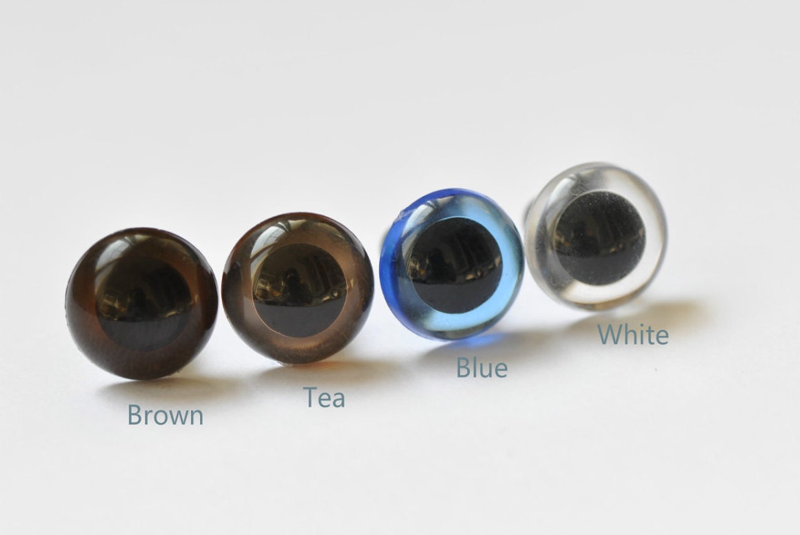 12mm(15/32 inches) Round Transparent Amigurumi Animals Eyes/ Safety Eyes Come With Washers- 10pcs A Pack/Pick Color